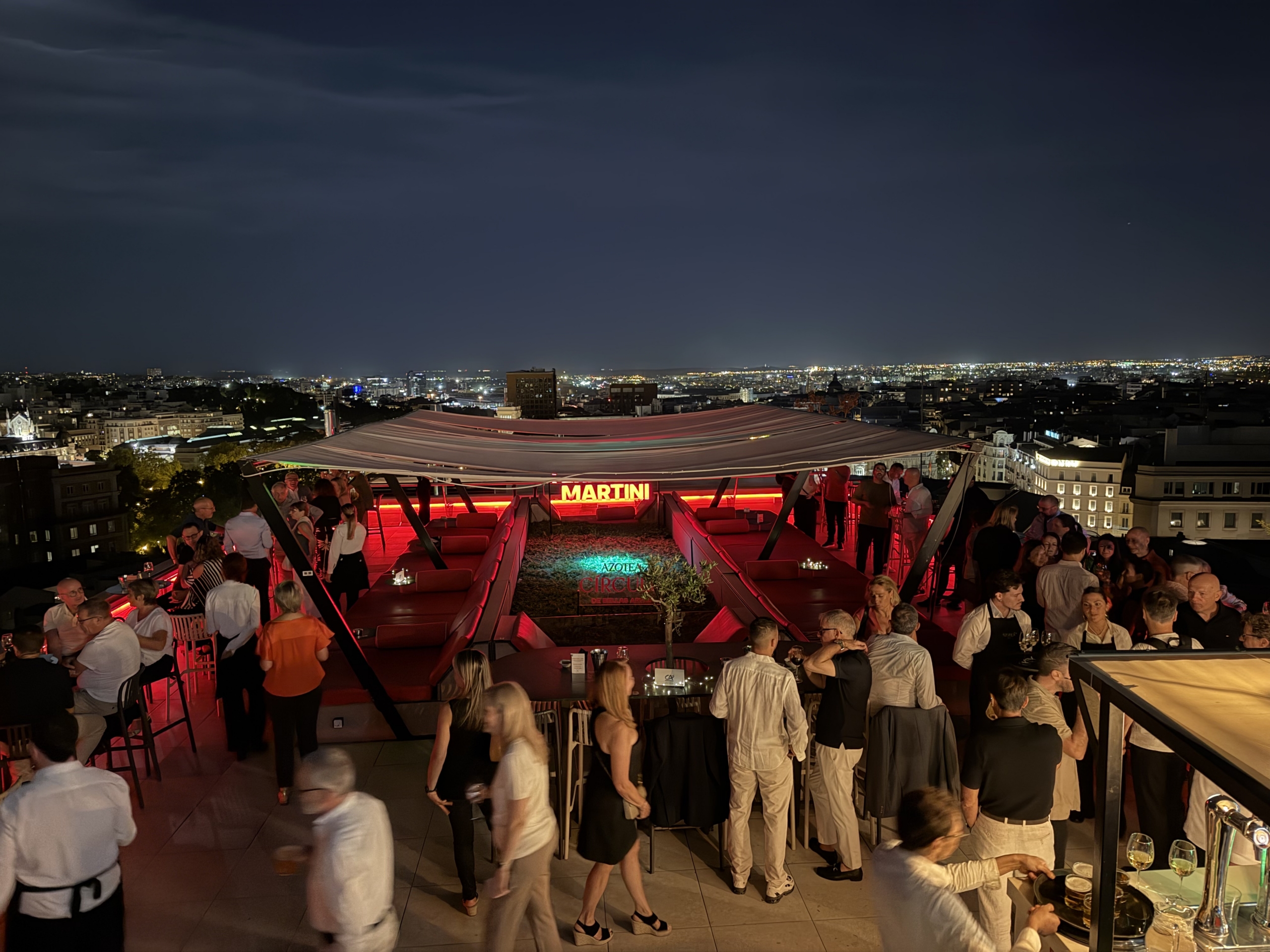 Dîner-cocktail sur un rooftop et soirée d'entreprise à Madrid