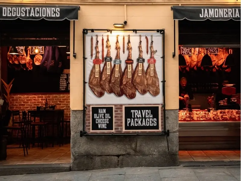 Route du jambon ibérique dans le centre historique de Madrid
